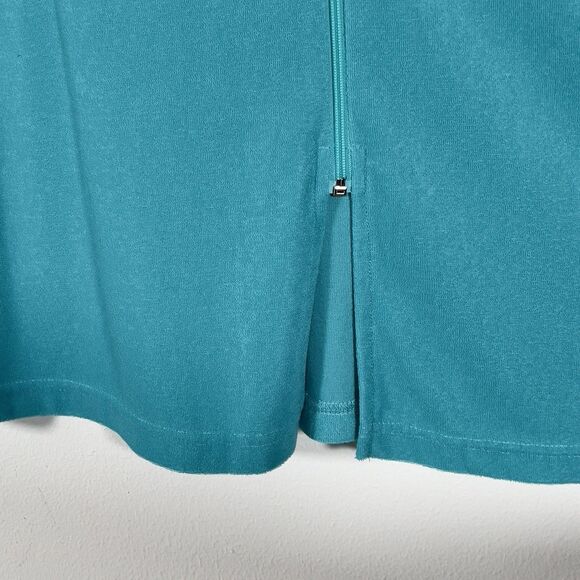 Miss Elaine Relax Full Zip Robe Dress Womens Sz XL Aqua Green Terrycloth Pockets - Picture 4 of 11